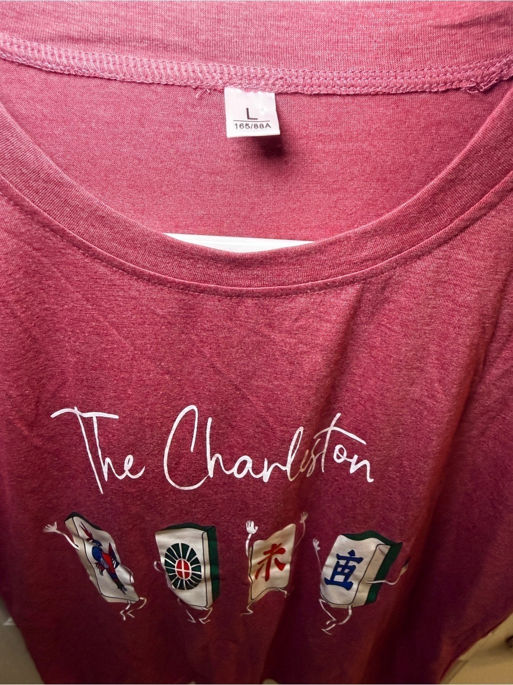 The Charleston Mahjong Dancing Tiles Graphic Tee Large - Picture 2 of 4